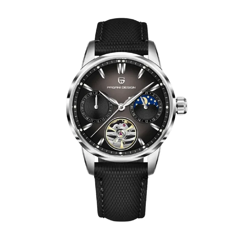 Pagani Design Tourbillon Moonphase Dark Gray Dial Men's Watch- PD-YS021